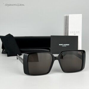 Saint Laurent Women Sunglasses Black Oversized Square SL451 001 NEW